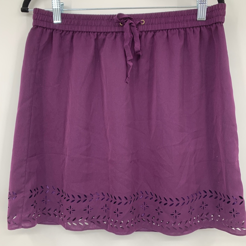 J Crew womens skirt 6 mini purple pull on lined